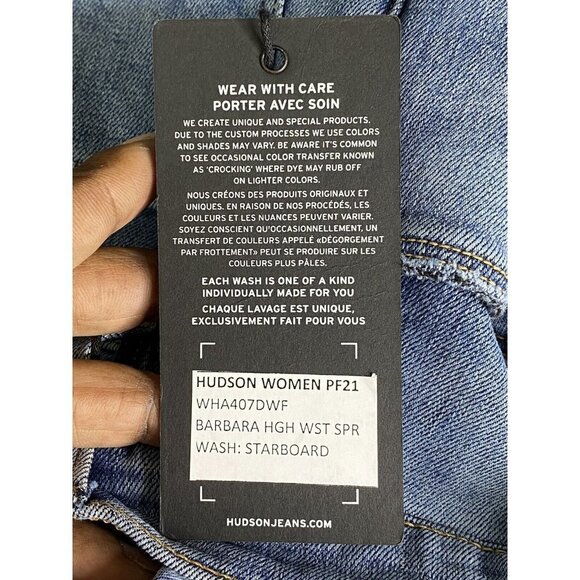 Hudson Womens Blue Barbara High Waist SPR Pockets Denim Skinny Jeans Size 25 - Picture 7 of 8